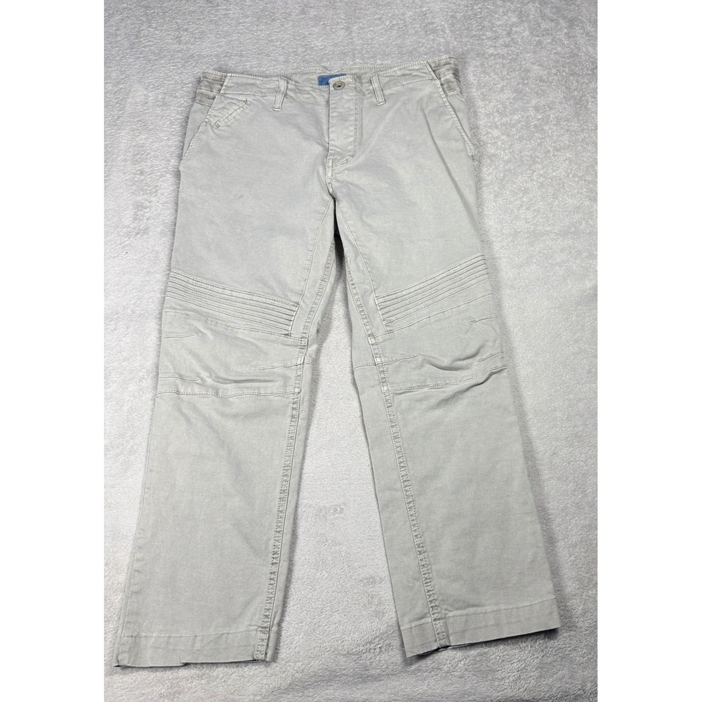 Jetlag Moto Chino Pants Mens 34 Gray Utility Articulated‎ Knee Straight Leg